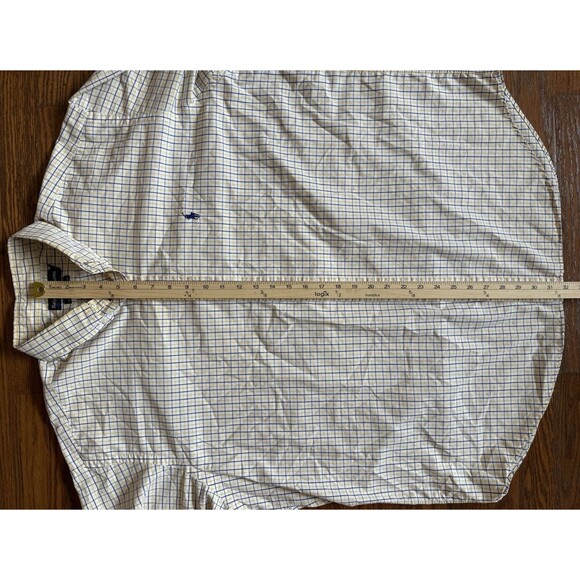 Vintage Ralph Lauren Button Down Shirt Mens XL White Yellow Check Blake Two Ply - Picture 7 of 10